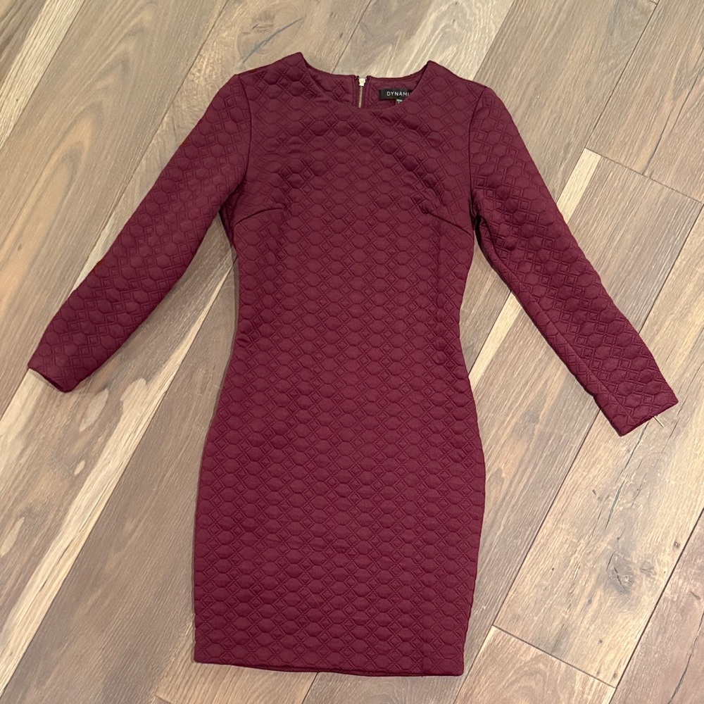 Dynamite Burgundy Long Sleeve Dress